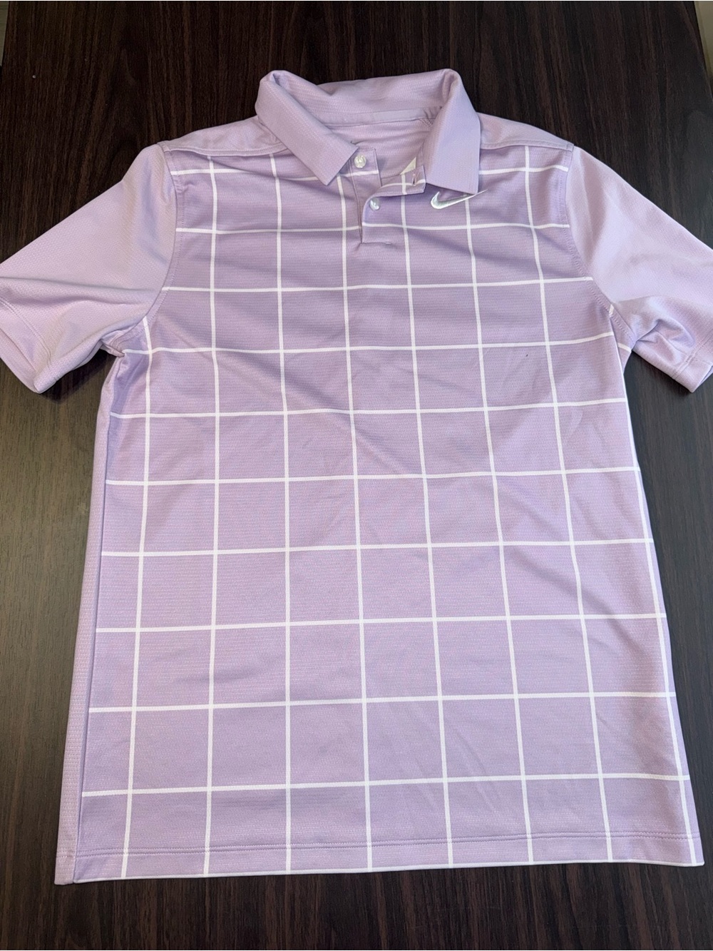 Nike Lavender Grid Short-Sleeve Polo
